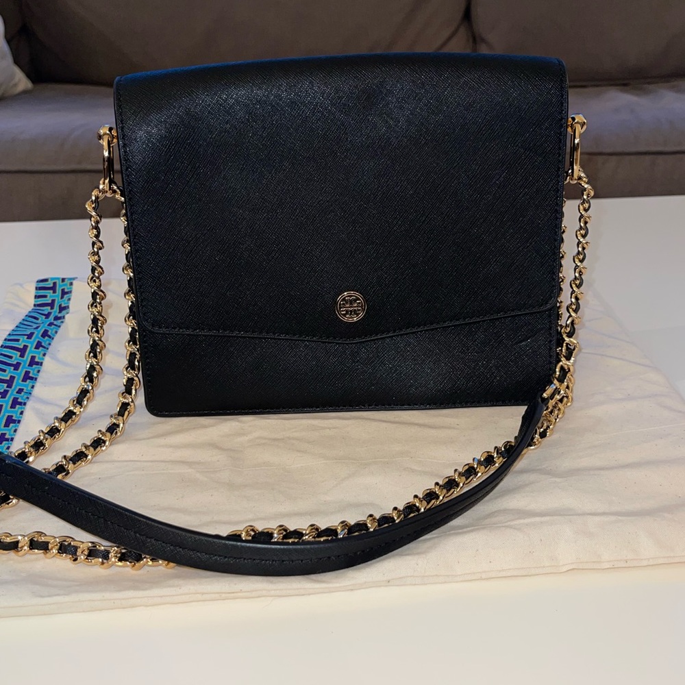Tory Burch - Black Leather Chain Crossbody/Shoulder Purse